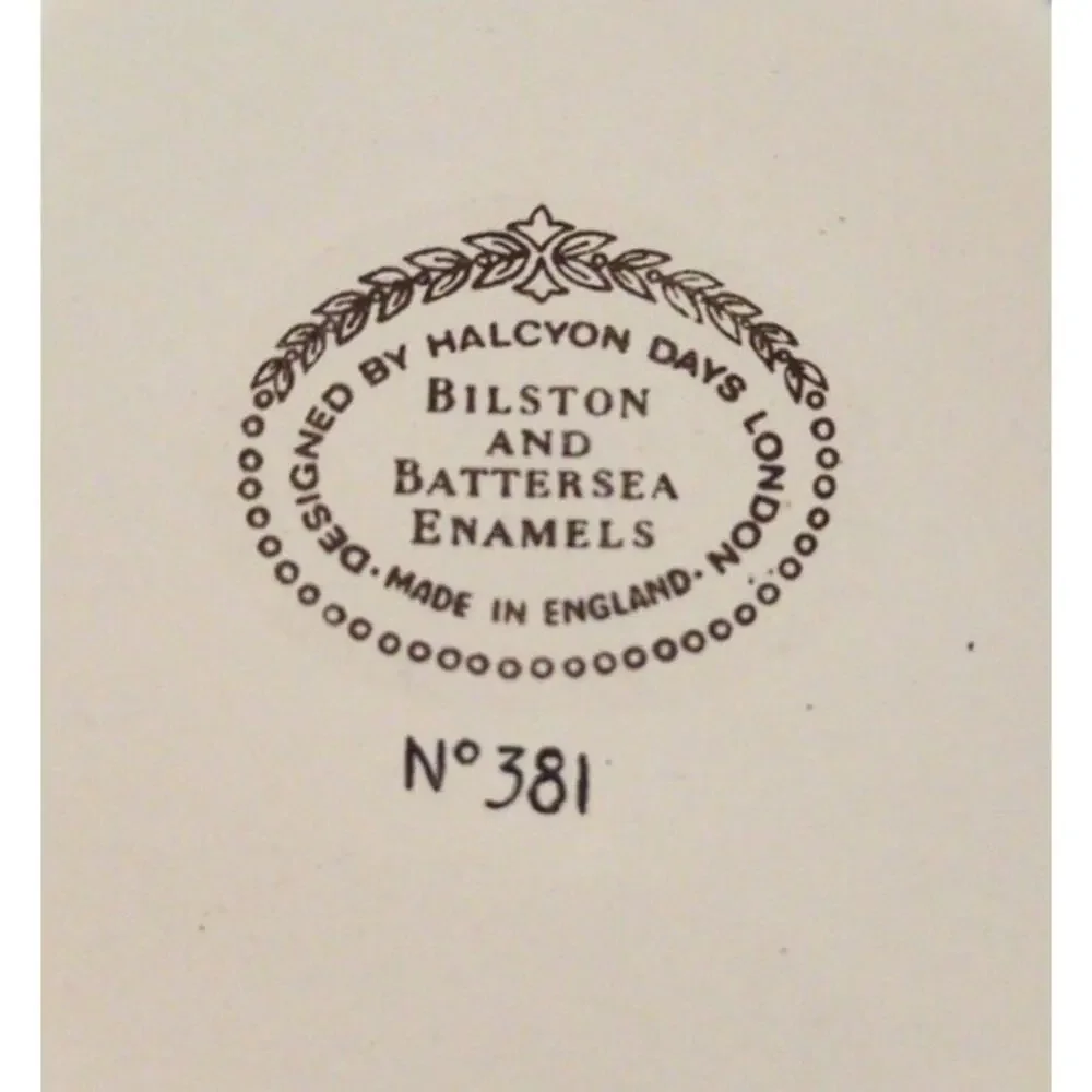 Bilston Battersea Enameled Copper Halcyon Days Trinket Box Johann S. Bach  #381